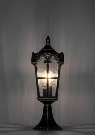 Светильник садово-парковый Feron PL105 четырехгранный на постамент 60W 230V E27, черное золото - фото