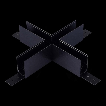 Коннектор X-образный для подвесного / накладного магнитного шинопровода ST-Luce Черный ST007.489.00 - фото