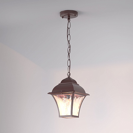 Уличный подвесной светильник Apus H черное золото IP33 GL 1009H Elektrostandard - фото