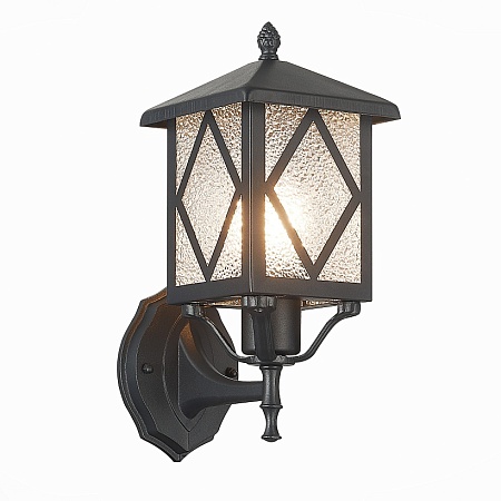 Светильник уличный настенный ST-Luce Черный/Черный, Прозрачный E27 1*60W SL084.401.01 - фото