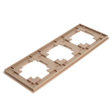 Рамка 3-местная, металл, ,STEKKER, MFR00-7003-02, серия Катрин, шампань - фото