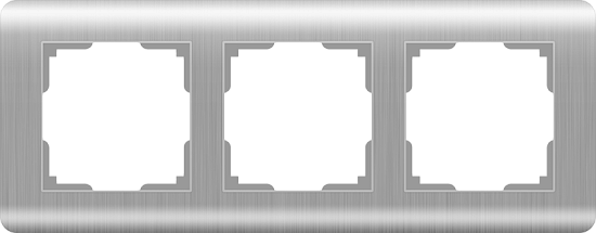 Рамка из пластика на 3 поста Stream серебряный WL12-Frame-03 - фото