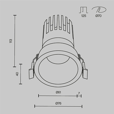 Встраиваемый светильник Technical DL118-15W-3K-B - фото