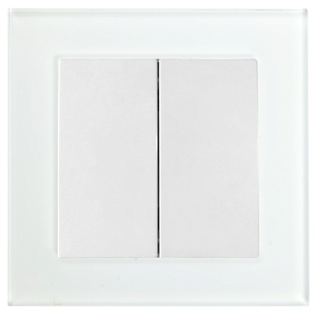 Выключатель 2-клавишный STEKKER, GLS10-7004-01, 250В, 10А, серия Катрин, белый - фото