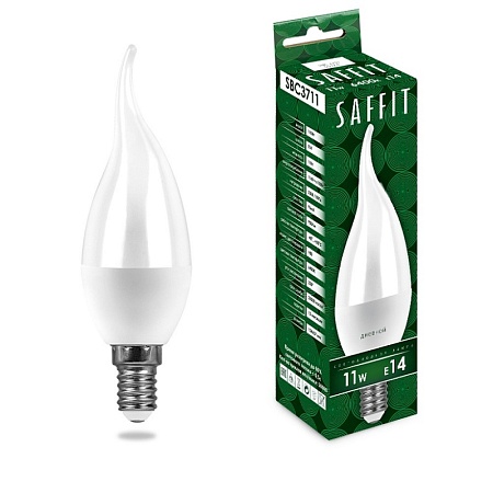 Лампа светодиодная SAFFIT SBC3711 Свеча на ветру E14 11W 230V 6400K - фото