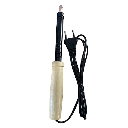 Паяльник с деревянной ручкой 80W, нихромовый нагреватель, долговечное жало, 230В, STEKKER  PLE110-80 - фото