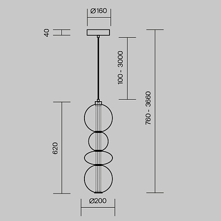 Подвесной светильник Maytoni Futuro MOD307PL-L36B3K - фото