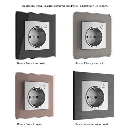 Умная встраиваемая розетка с заземлением с защитными шторками W1171606 - фото