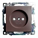 Розетка 1-местная б/з (механизм), STEKKER GLS10-7109-04, 250V, 10А с защитной шторкой, серия Катрин, шоколад - фото