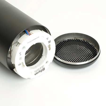 Светильник потолочный Feron HL3658 Barrel ECHO levitation  12W, 230V, GX53, чёрный, с  антибликовой сеточкой, на подвесе 1,7 м - фото