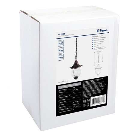 Светильник садово-парковый Feron PL596 столб 60W 230V E27, белое золото - фото