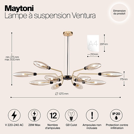 Подвесной светильник Maytoni MOD012CL-12G - фото