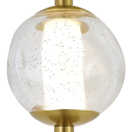 SL6520.301.01 Светильник настенный ST-Luce латунь/прозрачный с пузырьками воздуха LED 1*15W 4000K HELMI - фото