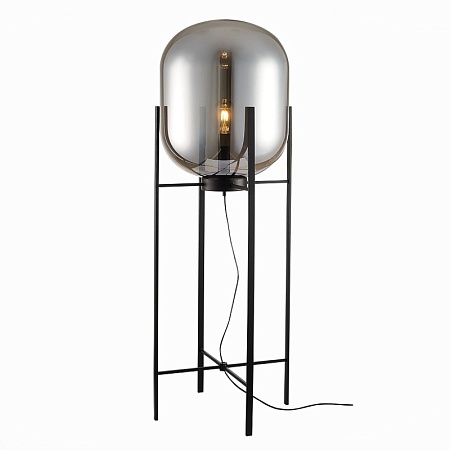 Торшер ST-Luce Черный/Дымчатый E27 1*40W (из 2-х коробок) SL1050.725.01 - фото