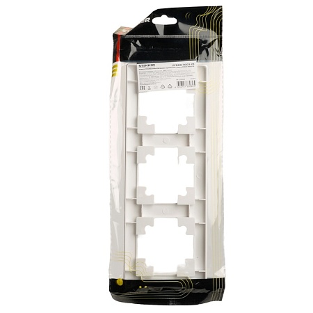 Рамка STEKKER, PFR00-7003-01 3-местная, пластик, серия Катрин, белый - фото