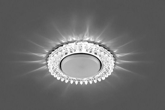 Светильник встраиваемый с белой LED подсветкой Feron CD4027 потолочный GX53 без лампы прозрачный - фото