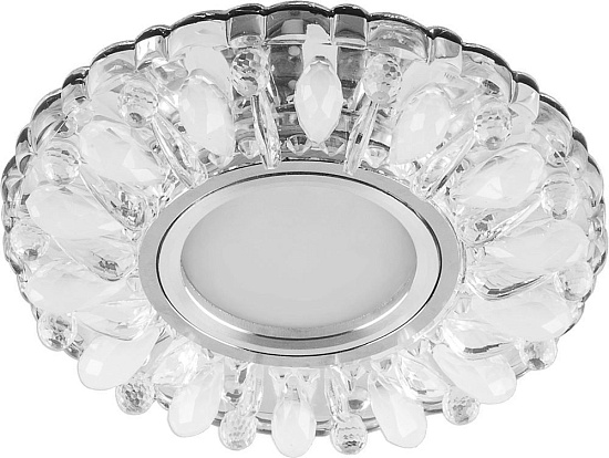 Светильник встраиваемый с белой LED подсветкой Feron CD914 потолочный MR16 G5.3 прозрачный-матовый - фото