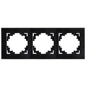 Рамка 3-местная, металл, STEKKER MFR00-7003-05, серия Катрин, черный