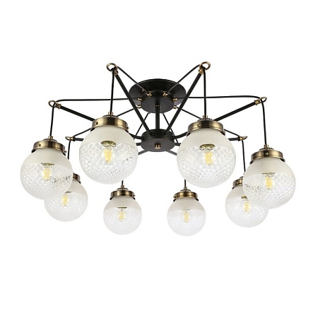 Светильник потолочный Черный, Бронза/Прозрачный, Белый E27 8*60W SLE110302-08 - фото