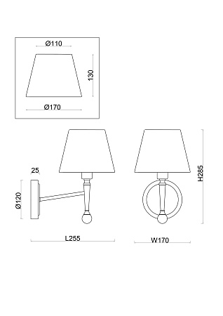 Настенный светильник (бра) Freya FR5190WL-01BS1 - фото