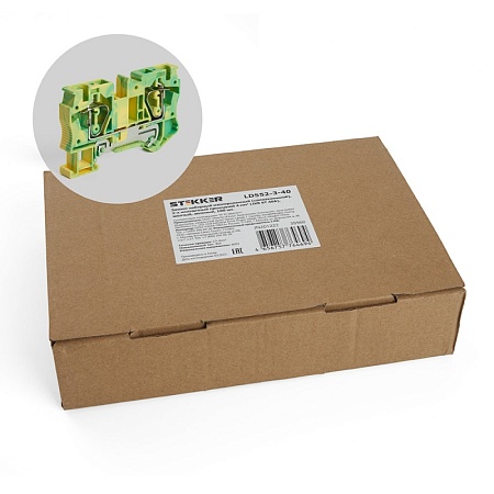 Зажим пружинный, 2-проводной проходной ЗНИ - 4,0 (JXB ST 4), желтый, зеленый STEKKER - фото