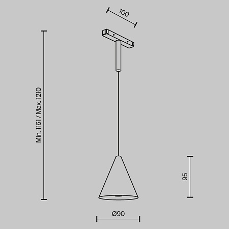 Трековый светильник Technical Cono TR182-1-5WTW-M-B - фото