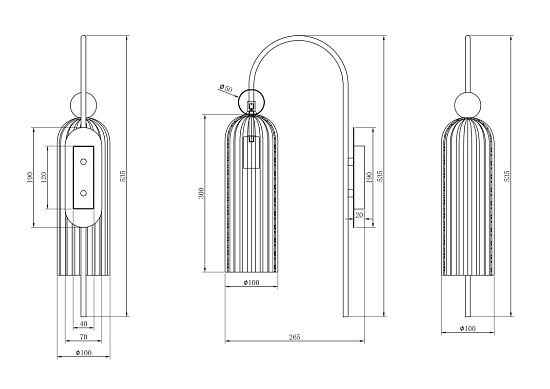Настенный светильник (бра) Maytoni Antic MOD302WL-01CG - фото