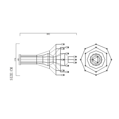 Люстра Via Wireflow Chandelier Polyhedral 0315 Suspension Lamp Imperiumloft 75118-22 - фото