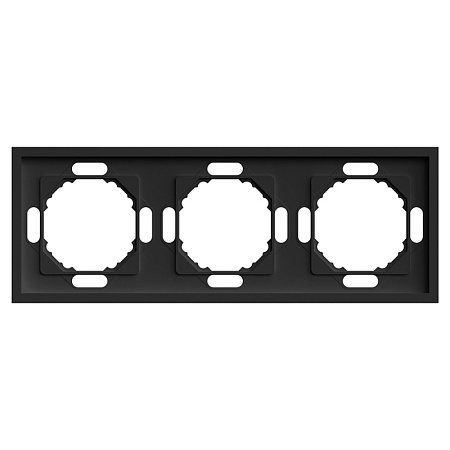 Рамка STEKKER, PFR00-5003-05 3-местная, серия Эмили, черный уголь, soft touch - фото