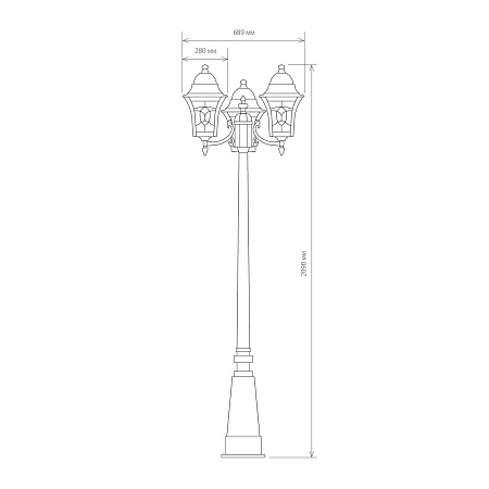 Уличный светильник на столбе Altair F/3 черное золото IP44 Altair F/3 черное золото - фото