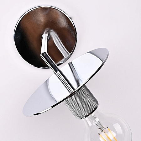 Бра Rh Utilitaire Knurled Disk Shade Sconce Silver Imperiumloft 123283-22 - фото