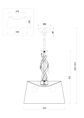 Подвесной светильник Freya Monique FR2001PL-03G - фото