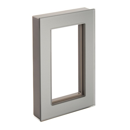 Рамка 2-местная (без перемычки), стекло, STEKKER, GFR00-7012-03, серия Катрин, серебро - фото