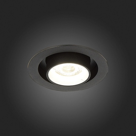Св-к встр. Черный LED 1*12W 3000K 900Lm Ra80 24° IP20 D90xH92 180-240V ST702.438.12 - фото
