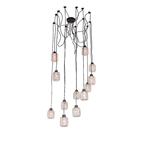 Светильник подвесной Черный/Латунь,Прозрачный E27 12*60W SL193.303.12 - фото