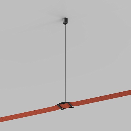 TR5517-BK Подвесное крепление гибкого трека-ремня Belty, серия Base, H200-1200мм, IP20, черный, пластик - фото
