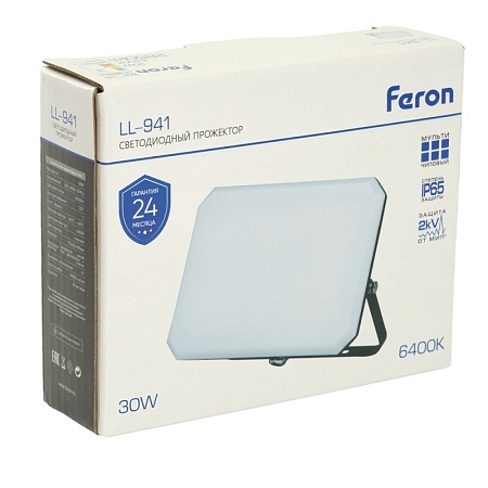 Светодиодный прожектор Feron LL-941 IP65 30W 6400K - фото