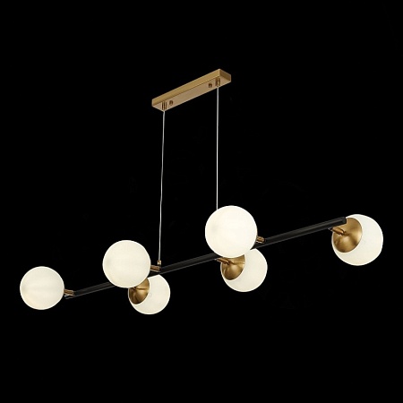 Светильник подвесной Черный, Латунь/Белый E27 6*60W SLE220403-06 - фото