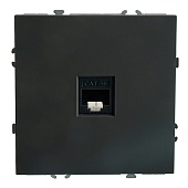 Розетка компьютерная 1-местная RJ-45 (механизм), STEKKER, серия Эмили, RST00-5117-05, черный уголь, soft touch