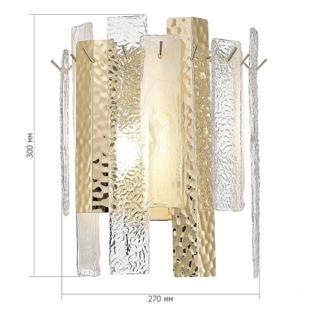 Бра ST-Luce Золотистый/Белый, Золотистый E14 2*40W SL1636.201.02 - фото