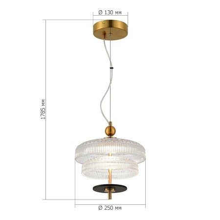 Светильник подвесной ST-Luce Латунь/Прозрачный, Латунь LED 1*8W 3000K SL6122.313.01 - фото