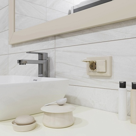 Рамка из пластика для двойной розетки Stark слоновая кость W0081803 - фото