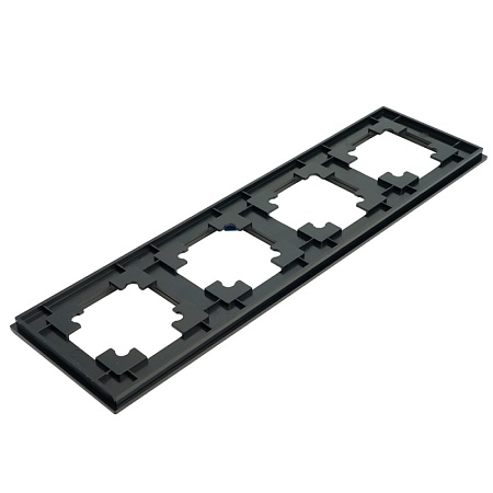 Рамка 4-местная, металл, STEKKER MFR00-7004-05, серия Катрин, черный - фото