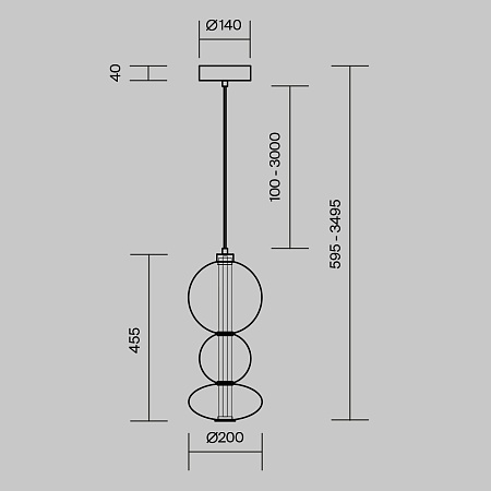 Подвесной светильник Maytoni Futuro MOD307PL-L24BS3K - фото