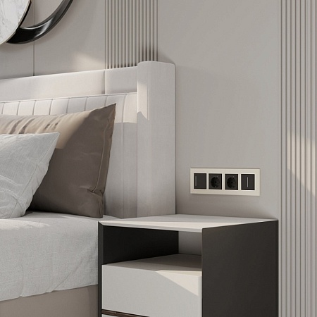 Рамка из пластика на 4 поста Slab айвори матовый W0042962 - фото