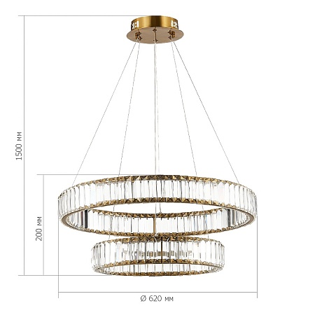 Люстра подвесная ST-Luce Латунь/Прозрачный LED 1*70W 4000K SL1622.303.02 - фото