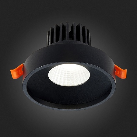 Св-к встр. Черный LED 1*10W 3000K 750Lm Ra>90 38° IP20 D100xH75 170-240V ST751.438.10 - фото