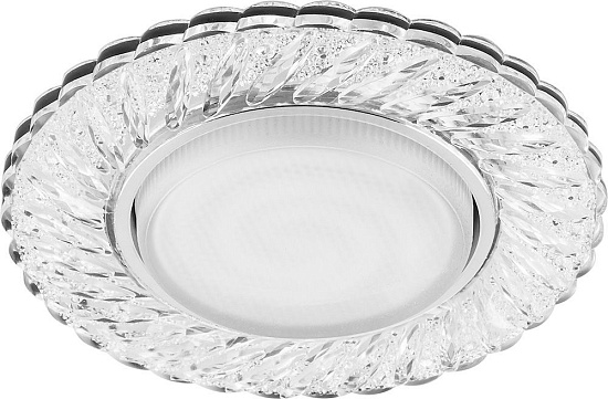 Светильник встраиваемый с белой LED подсветкой Feron CD4021 потолочный GX53 без лампы прозрачный - фото