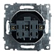 Розетка 1-местная б/з (механизм), STEKKER GLS10-7109-05, 250V, 10А с защитной шторкой, серия Катрин, черный - фото