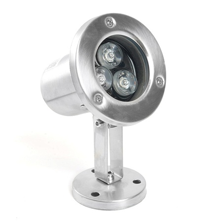 Светодиодный прожектор подводный Feron LL-822, 3W, AC/DC24V, низковольтный, 6400K, металлик, 80*80*130mm, IP68 - фото